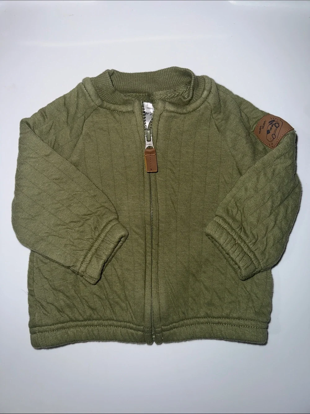 Carter's Olive Green Quilted Zip Front Baby Jacket